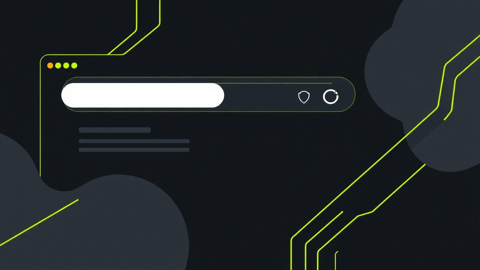 Abstract dark interface showing search results being filtered through a quality shield